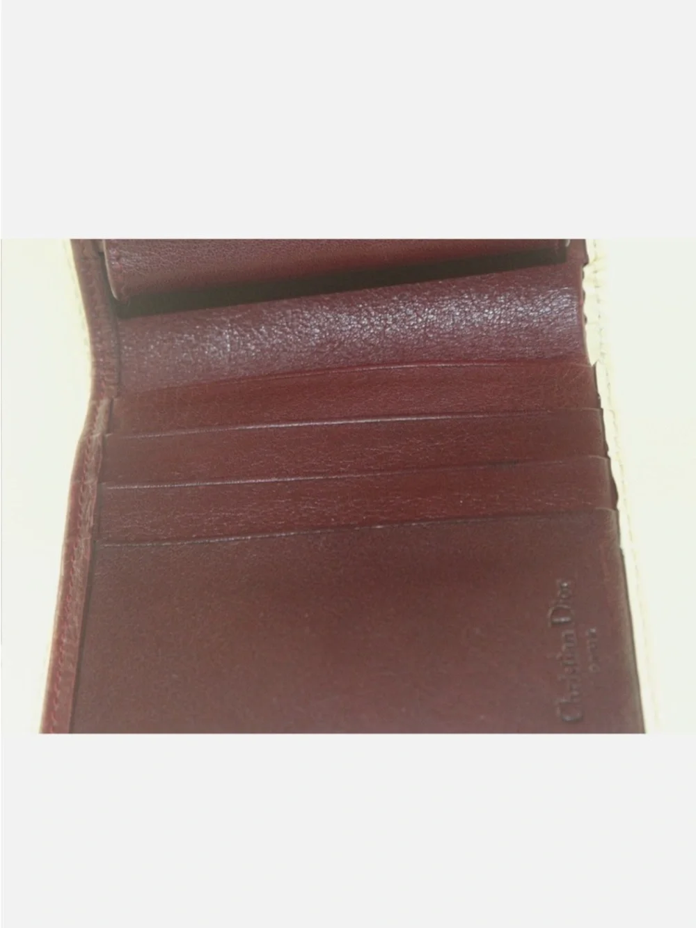 Christian Dior Trotter Wallet Bordeaux canvas with leather trim, comes with COA